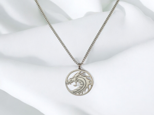 collier dragon acier inoxydable